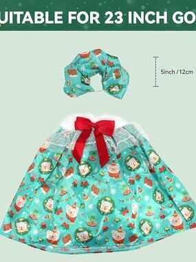 Christmas Porch Goose Outfit, Lawn Cement Goose Clothes